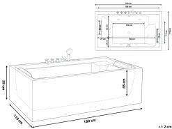Kylpy- & Poreammeet<Beliani Poreamme Vapaasti Seisova Valkoinen 180 X 110 Cm Saona