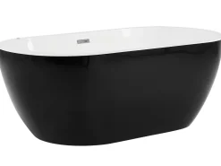 Kylpy- & Poreammeet<Beliani Poreamme Vapaasti Seisova Led-Valot Musta 170 X 80 Cm Nevis Iii