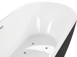 Kylpy- & Poreammeet<Beliani Poreamme Vapaasti Seisova Led-Valot Musta 170 X 80 Cm Nevis Iii