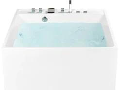 Kylpy- & Poreammeet<Beliani Poreamme Vapaasti Seisova Valkoinen 130 X 130 Cm Tahua