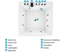 Kylpy- & Poreammeet<Beliani Poreamme Vapaasti Seisova Valkoinen 130 X 130 Cm Tahua