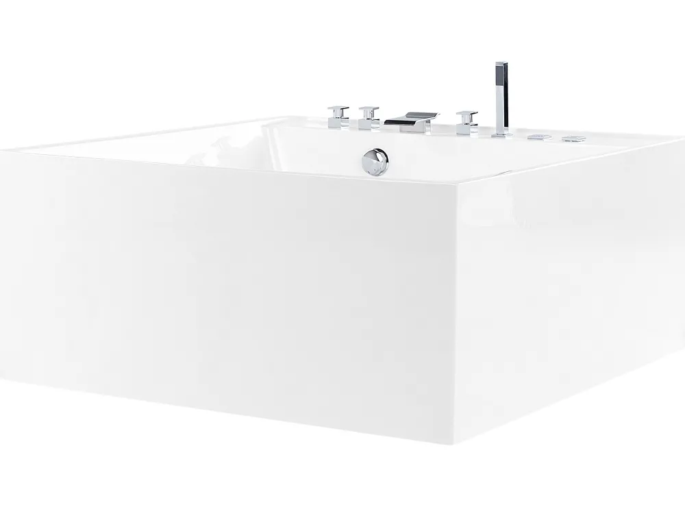 Kylpy- & Poreammeet<Beliani Poreamme Vapaasti Seisova Valkoinen 130 X 130 Cm Tahua