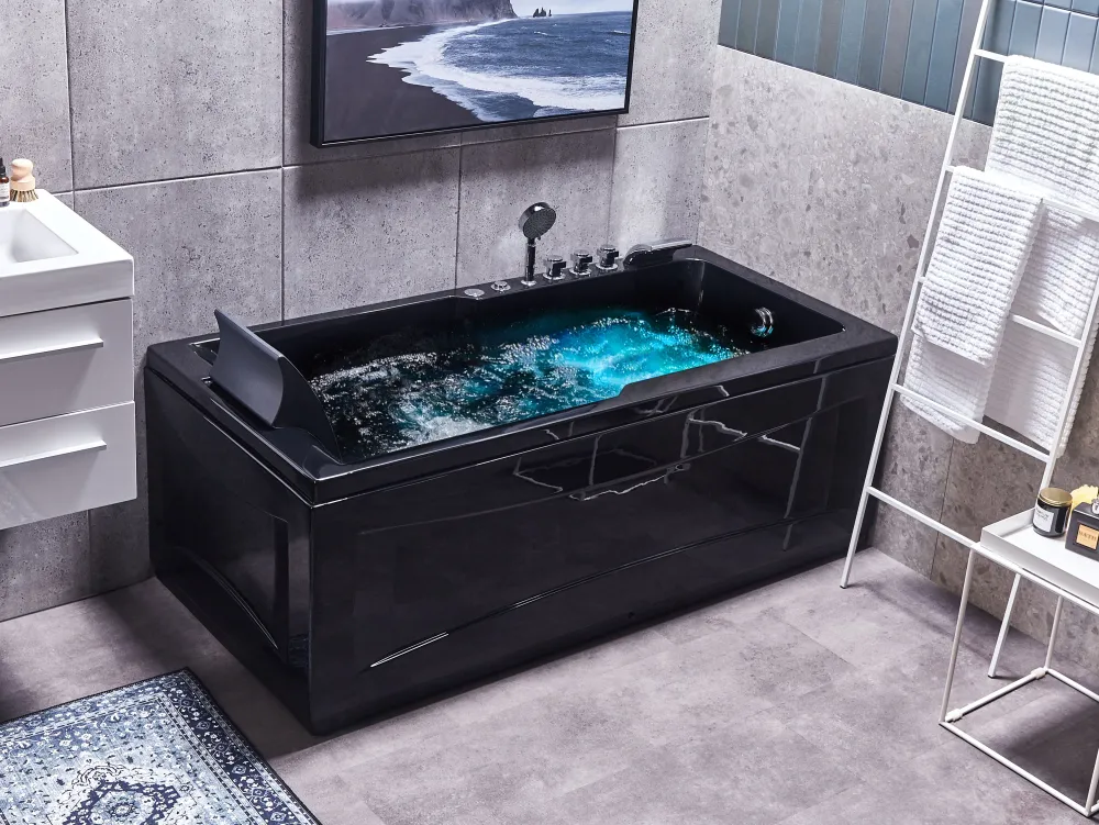 New Beliani Poreamme Vasenk. Led-Valot Musta 169 X 81 Cm Artemisa