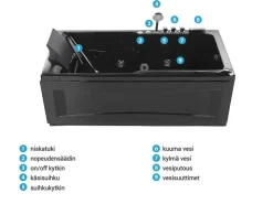 New Beliani Poreamme Vasenk. Led-Valot Musta 169 X 81 Cm Artemisa