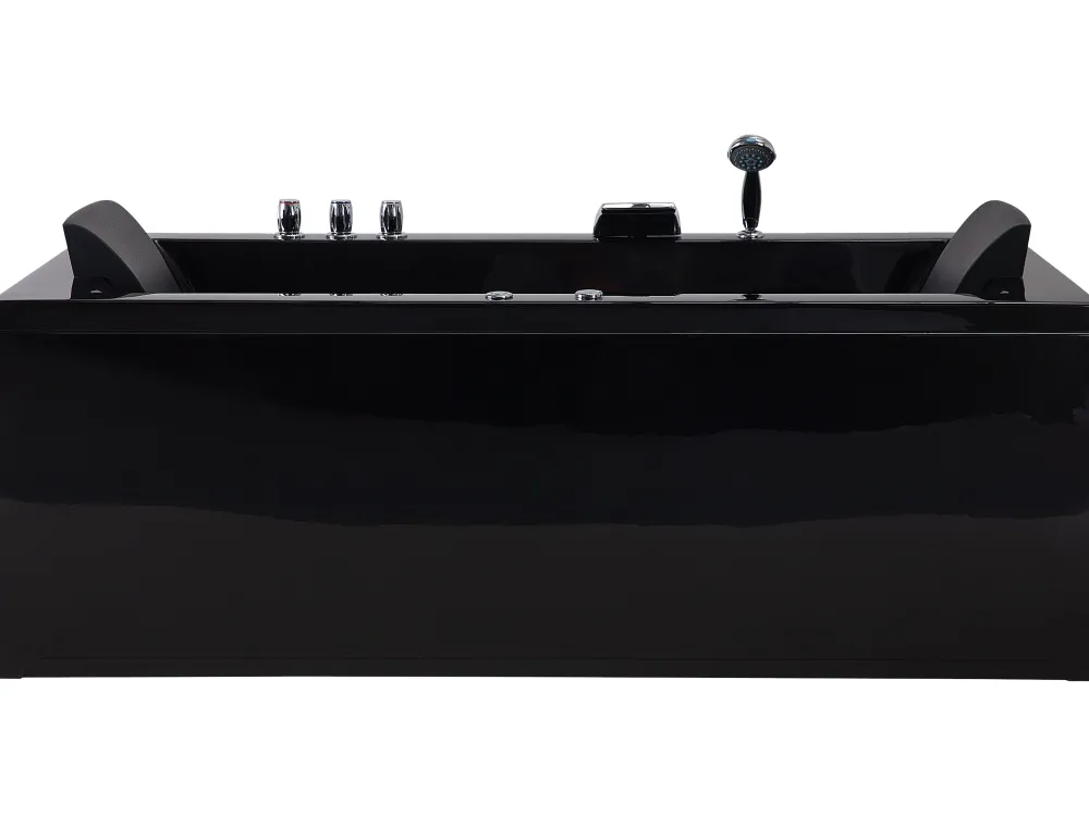 Kylpy- & Poreammeet<Beliani Poreamme Vasenk. Led-Valot Musta 183 X 90 Cm Varadero