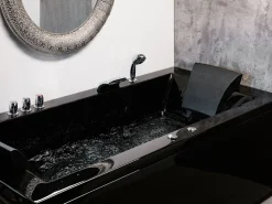 Kylpy- & Poreammeet<Beliani Poreamme Vasenk. Led-Valot Musta 183 X 90 Cm Varadero