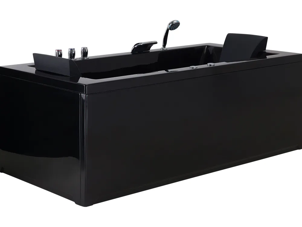 Kylpy- & Poreammeet<Beliani Poreamme Vasenk. Led-Valot Musta 183 X 90 Cm Varadero