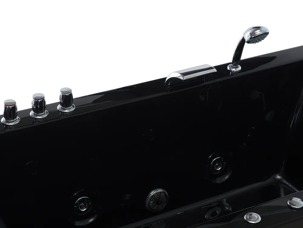 Kylpy- & Poreammeet<Beliani Poreamme Vasenk. Led-Valot Musta 183 X 90 Cm Varadero