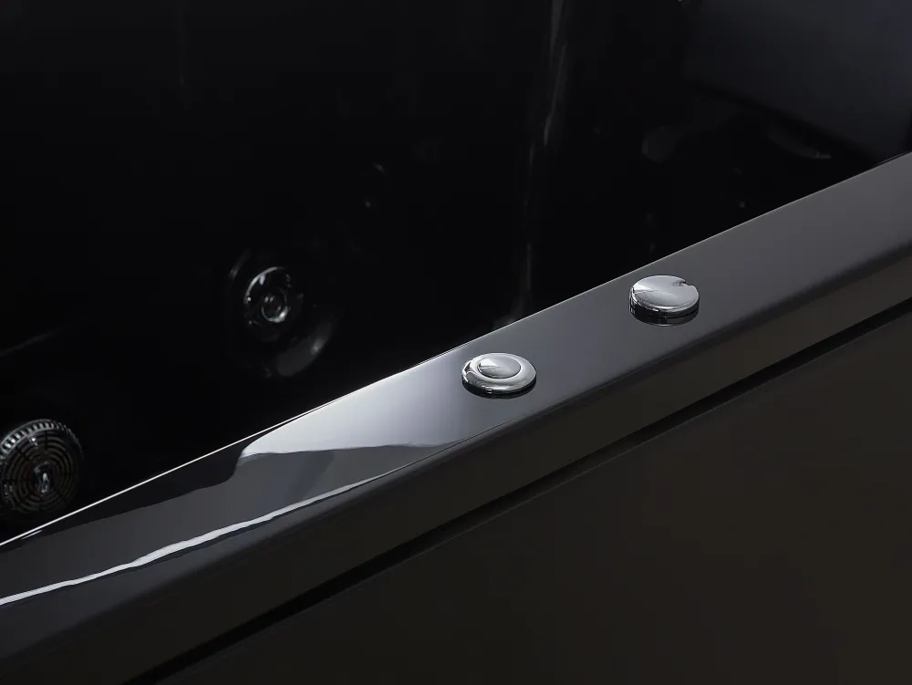 Kylpy- & Poreammeet<Beliani Poreamme Vasenk. Led-Valot Musta 183 X 90 Cm Varadero