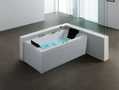 Kylpy- & Poreammeet<Beliani Poreamme Vasenk. Led-Valot Valkoinen 183 X 90 Cm Varadero