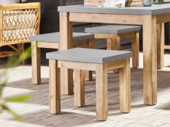 Ulkokalusteet<Beliani Poytaryhma 6-Istuttava - Poyta Ja 6 Jakkaraa Harmaa Ostuni