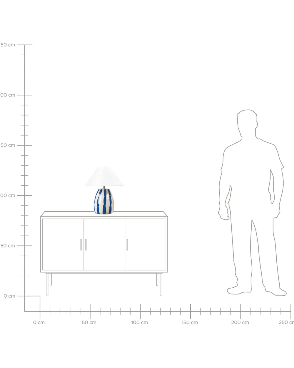 Valaisimet<Beliani Poytavalaisin Keraaminen Vaalea Beige/Sininen Luchetti