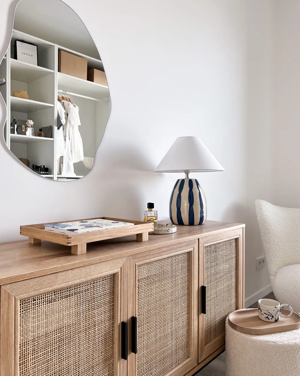 Valaisimet<Beliani Poytavalaisin Keraaminen Vaalea Beige/Sininen Luchetti