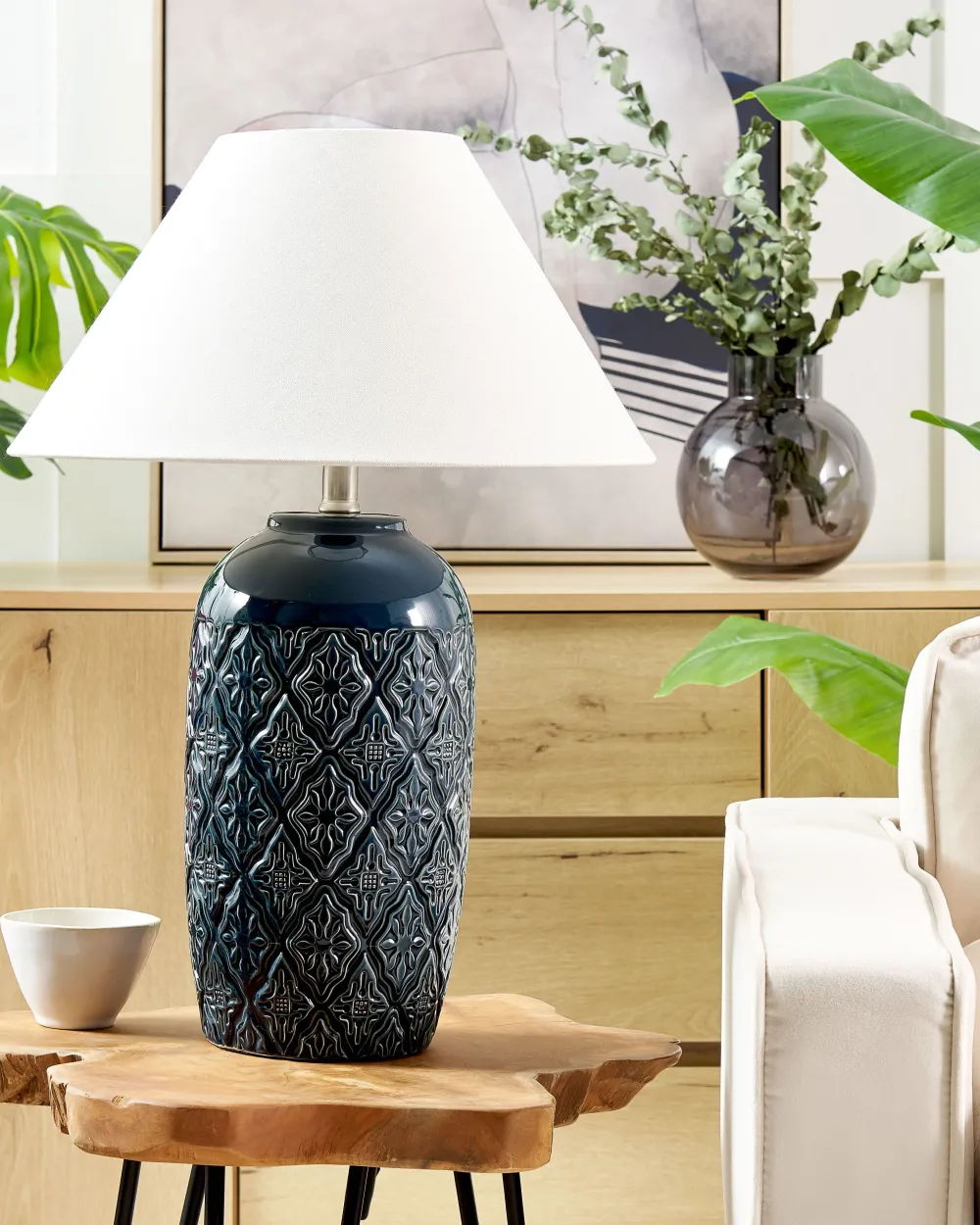 Valaisimet<Beliani Poytavalaisin Keraaminen Tummansininen Telire