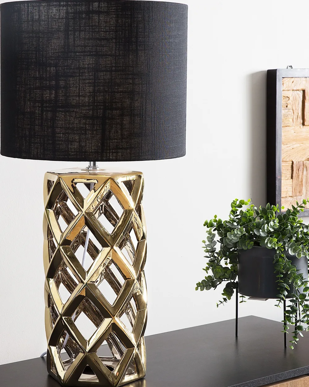 Flash Sale Beliani Poytavalaisin Keraaminen Musta/Kulta Selja