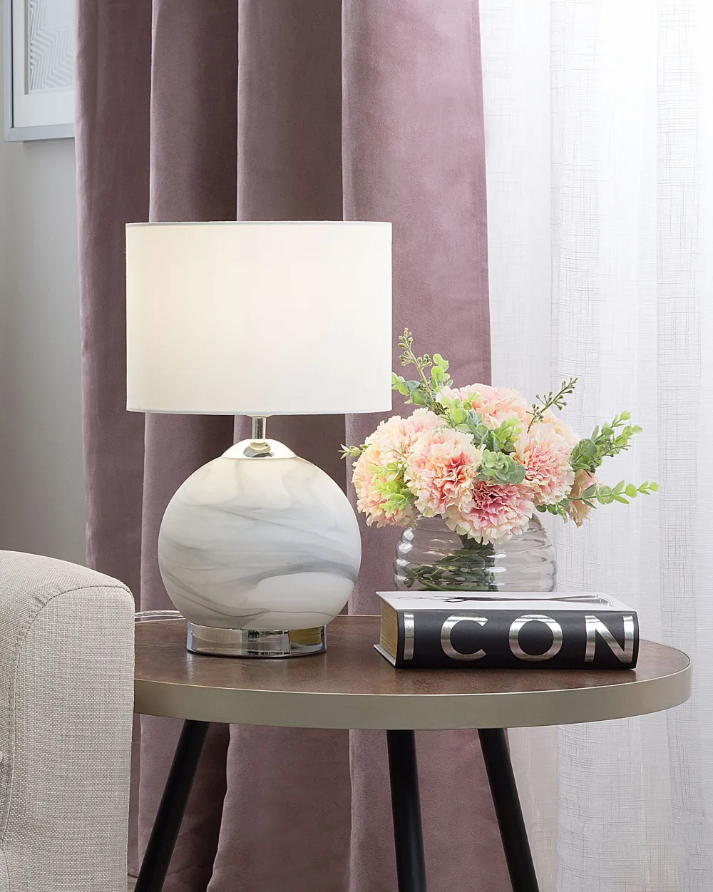 New Beliani Poytavalaisin Lasi Valkoinen Uele