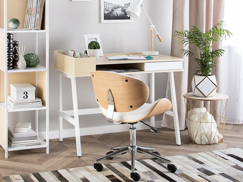 Best Sale Beliani Poytavalaisin Metalli Valkoinen/Vaalea Puu Peckos