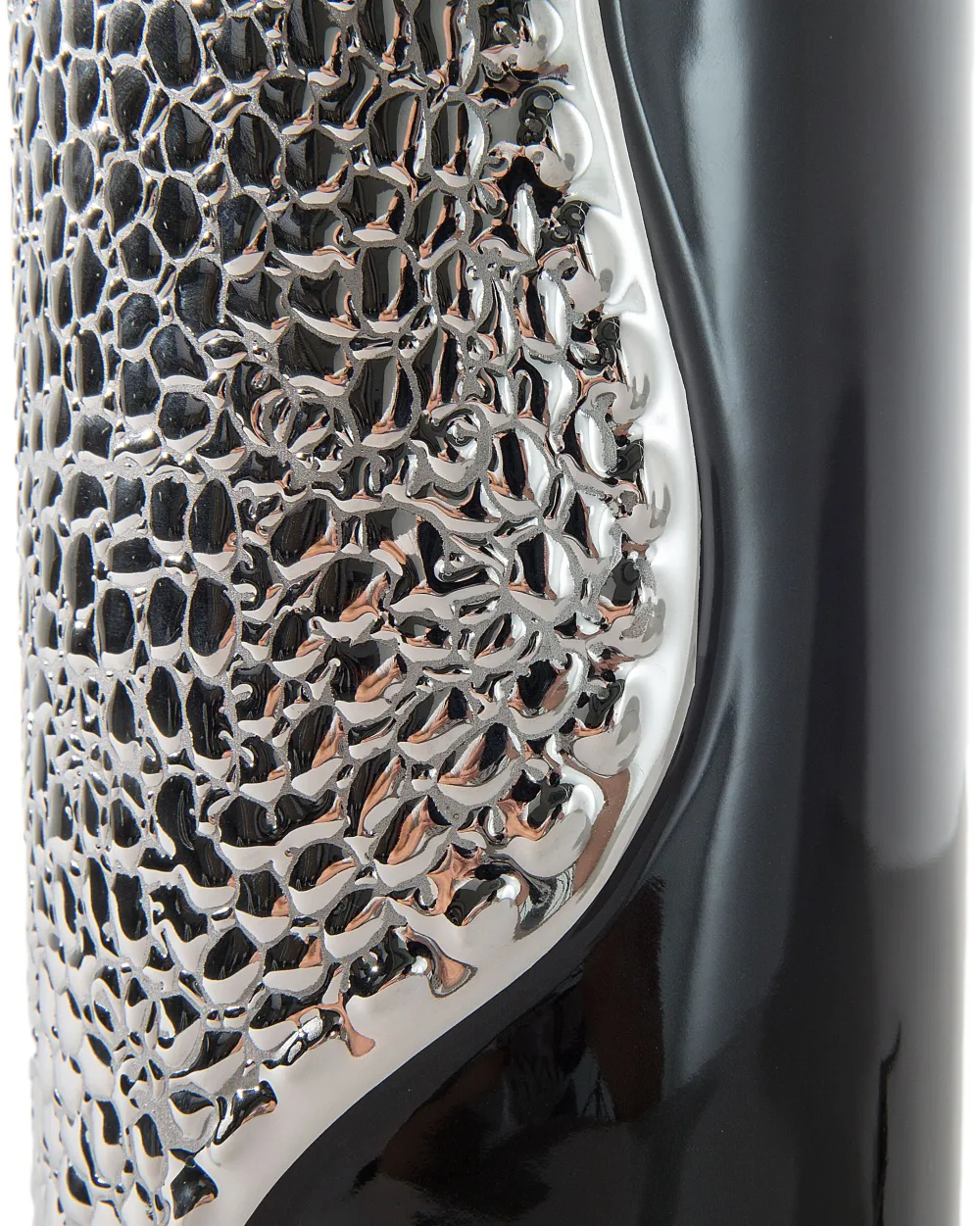 Valaisimet<Beliani Poytavalaisin Posliini Musta/Hopea Aiken