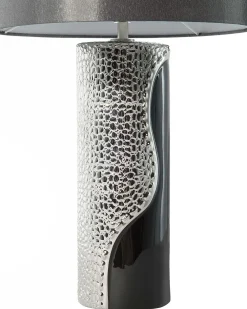 Valaisimet<Beliani Poytavalaisin Posliini Musta/Hopea Aiken