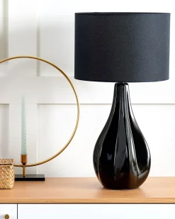 Shop Beliani Poytavalaisin Posliini Musta Santee