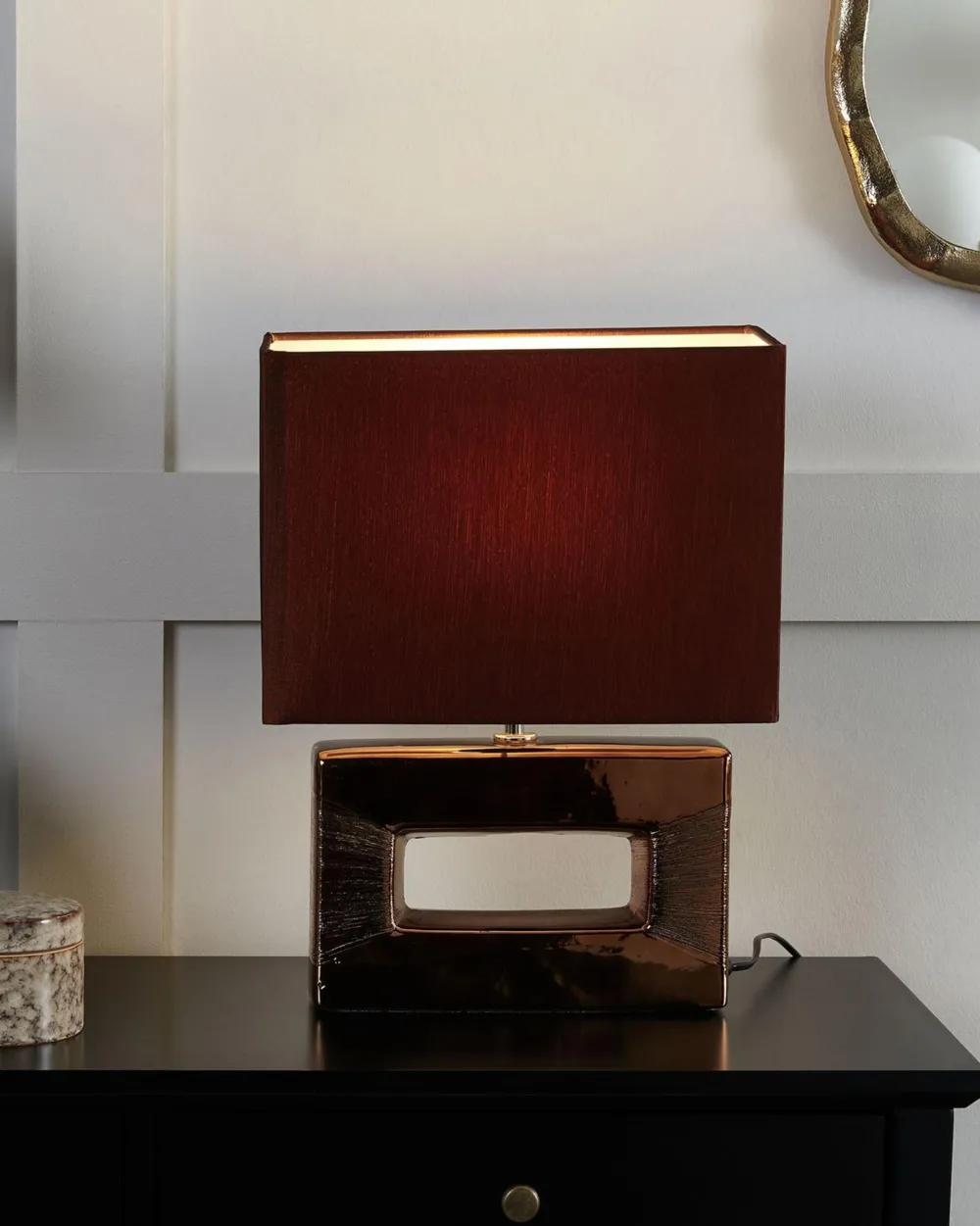 Valaisimet<Beliani Poytavalaisin Posliini Ruskea Onyx