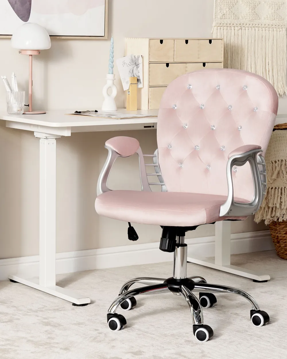 Valaisimet<Beliani Poytavalaisin Rauta Vaaleanpunainen Moruga