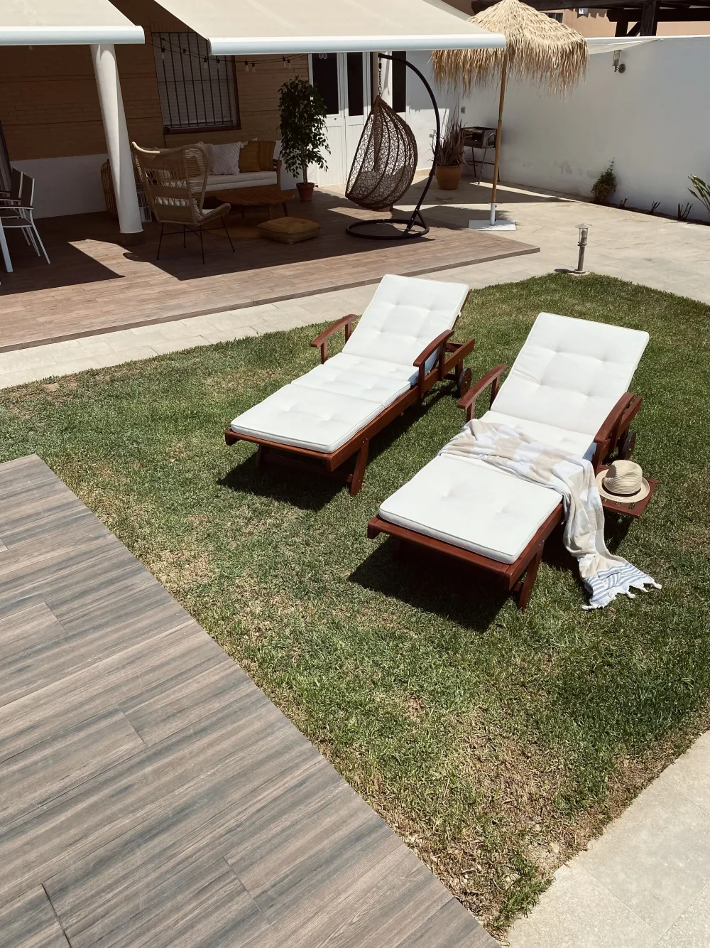 Ulkokalusteet<Beliani Puinen Aurinkotuoli Luonnonvalkoisella Pehmusteella Toscana