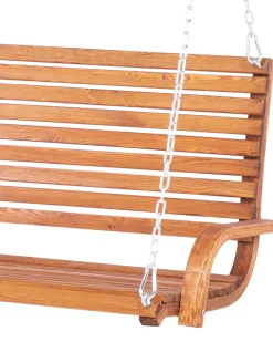 Ulkokalusteet<Beliani Puinen Pihakeinu Katoksella Beige Andria