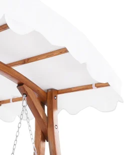 Ulkokalusteet<Beliani Puinen Pihakeinu Katoksella Beige Andria