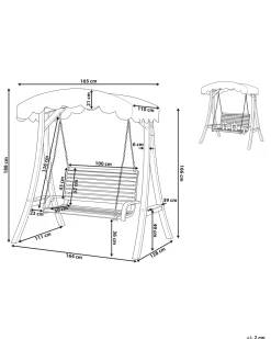 Ulkokalusteet<Beliani Puinen Pihakeinu Katoksella Beige Andria