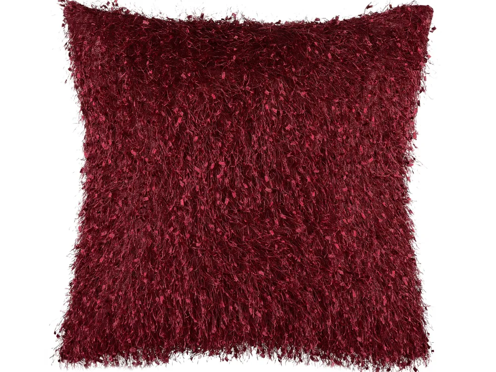 New Beliani Punainen 2 Kpl Koristetyynysetti Hapsuilla 45 X 45 Cm Hellebore