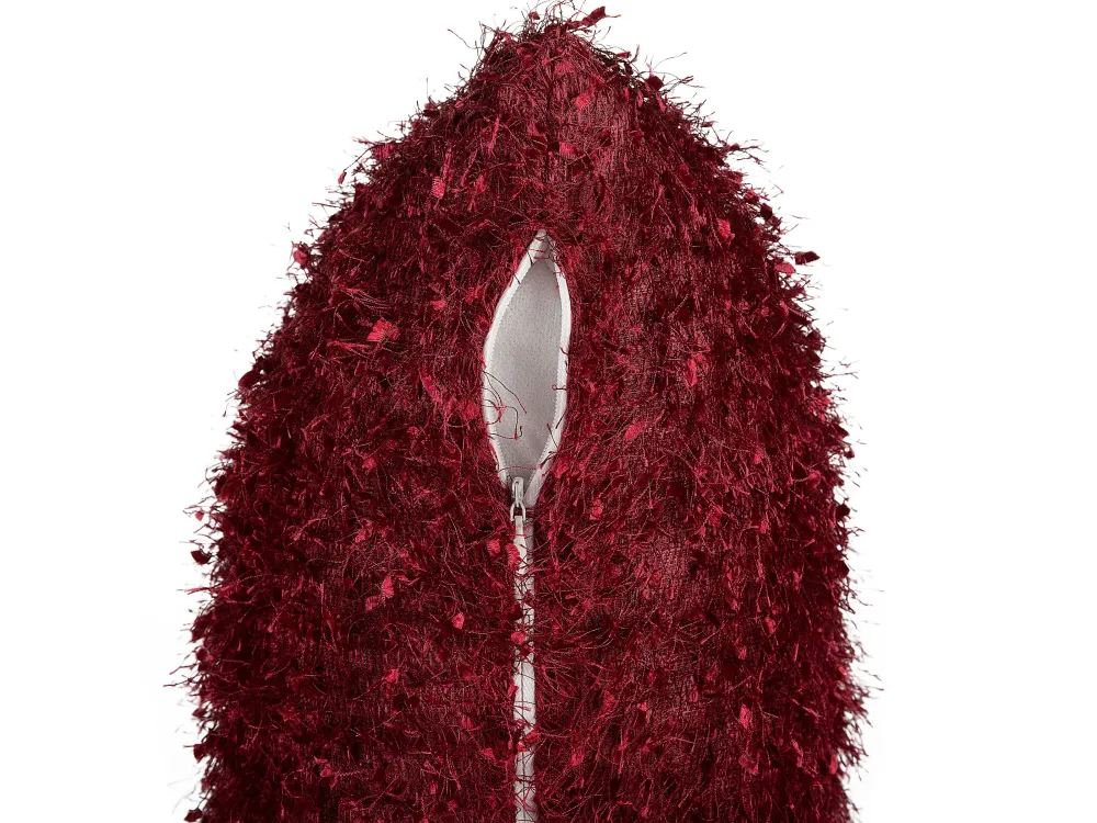 New Beliani Punainen 2 Kpl Koristetyynysetti Hapsuilla 45 X 45 Cm Hellebore