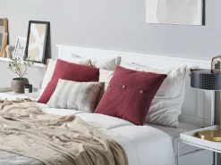 Tekstiilit<Beliani Punainen Raidallinen Kangas Koristetyyny 45 X 45 Cm Campanula