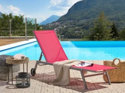 Ulkokalusteet<Beliani Punainen Teraksinen Aurinkotuoli Levanzo