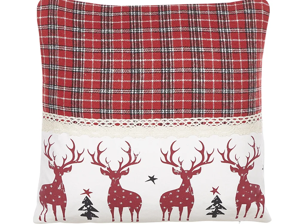 Tekstiilit<Beliani Punavalkoinen 2 Kpl Koristetyynysetti 45 X 45 Cm Robbie