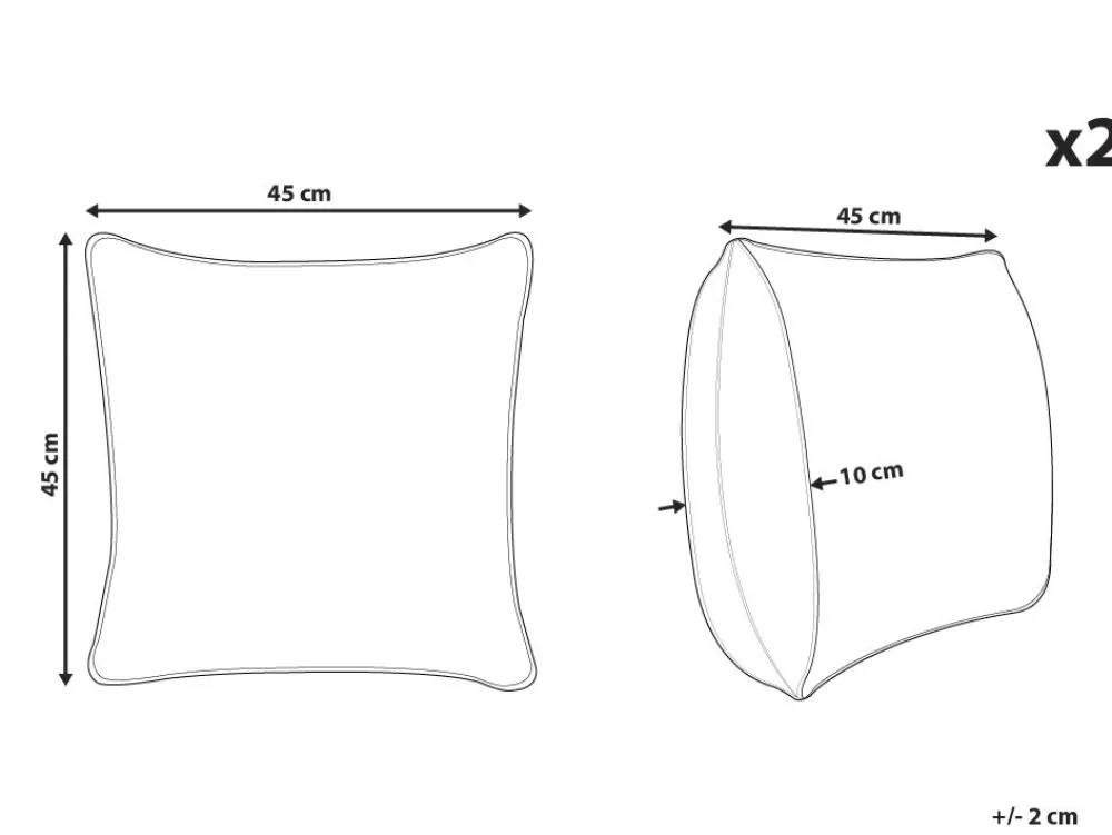 Tekstiilit<Beliani Punavalkoinen 2 Kpl Koristetyynysetti 45 X 45 Cm Robbie