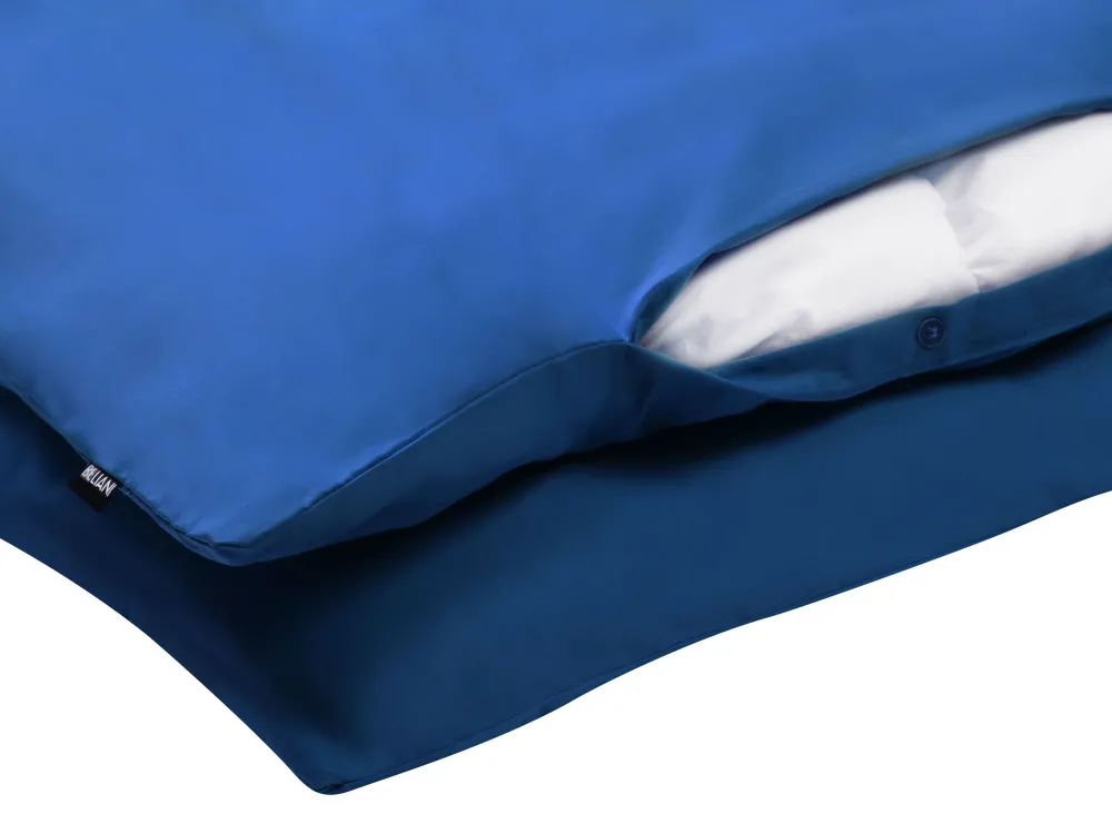 Outlet Beliani Pussilakanasetti Puuvilla Tummansininen 220 X 240 Cm Harmonridge