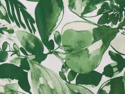 New Beliani Pussilakanasetti Puuvilla Valkoinen/Vihrea 155 X 220 Cm Greenwood