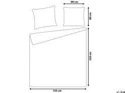 New Beliani Pussilakanasetti Puuvilla Valkoinen/Vihrea 155 X 220 Cm Greenwood