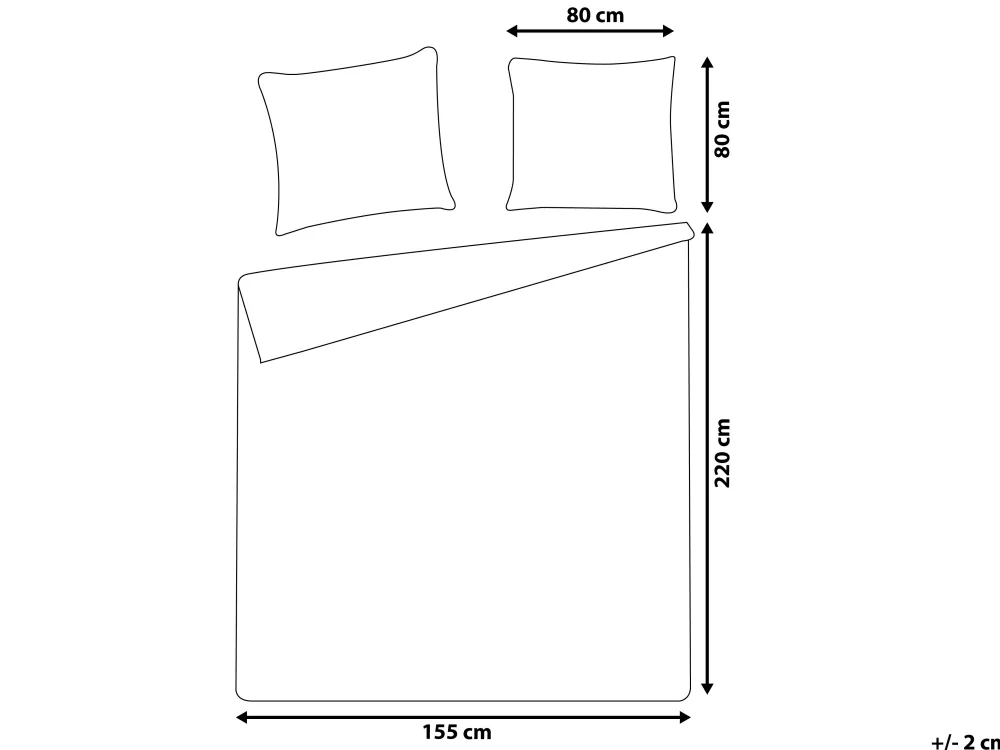 New Beliani Pussilakanasetti Puuvilla Valkoinen/Vihrea 155 X 220 Cm Greenwood