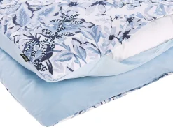 Tekstiilit<Beliani Pussilakanasetti Satiinipuuvilla Valkoinen/Sininen 155 X 220 Cm Ballard