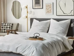 Tekstiilit<Beliani Pussilakanasetti Satiinipuuvillaa 240 X 220 Cm Valkoinen Avondale