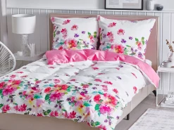 Tekstiilit<Beliani Pussilakanasetti Satiinipuuvilla Monivarinen 155 X 220 Cm Larynhill