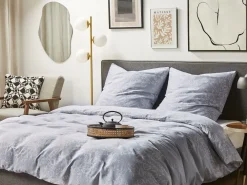 Tekstiilit<Beliani Pussilakanasetti Satiinipuuvilla Harmaa 135 X 200 Cm Morningside