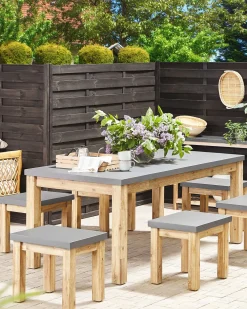 Ulkokalusteet<Beliani Puutarhajakkara Harmaa Ostuni