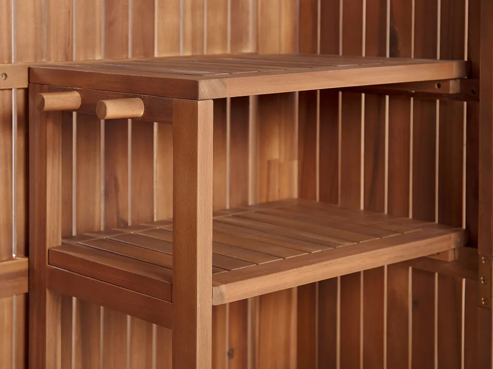 Hot Beliani Puutarhakaappi Akasiapuu Ruskea 100 X 200 Cm Savoca