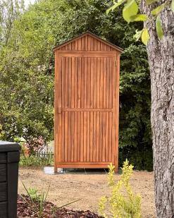 Hot Beliani Puutarhakaappi Akasiapuu Ruskea 100 X 200 Cm Savoca