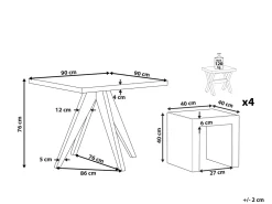 Flash Sale Beliani Puutarhakalustesetti 4 Hengelle Harmaa Betoniefektilla Olbia/Taranto