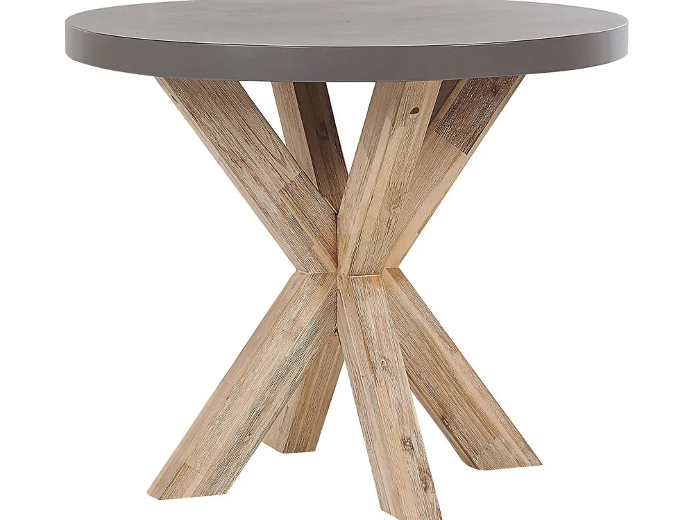 Ulkokalusteet<Beliani Puutarhakalustesetti 4 Hengelle Harmaa Betoniefektilla Pyorea Olbia/Taranto