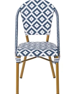 Clearance Beliani Puutarhakalustesetti 4-Istuttava Sinivalkoinen Rifreddo